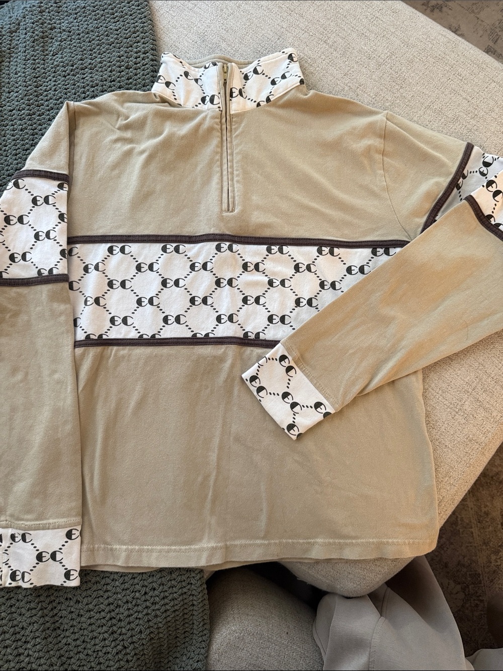 Vintage Equine Couture Quarter-Zip Riding Shirt